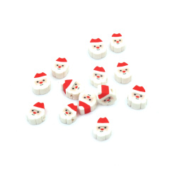FIMO Elements for Decoration:  Santa Claus / 12x9x5 mm, Hole: 2 mm - 20 pieces