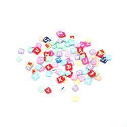 FIMO Elements for Decoration: Letters / 5x5x1 mm / Assorted Colors - 20 pieces