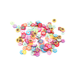 FIMO Elements for Decoration: Flower / 5±7x1 mm / Assorted Colors - 20 grams