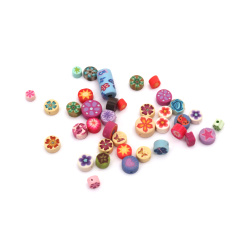 FIMO Elements for Decoration /  4±11x4±6 mm / Assorted Colors and Design - 50 pieces