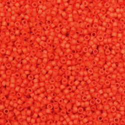 Glass Beads MIYUKI Delica Round / 2.5x1.6 mm / Hole: 0.8 mm / Solid Bright Orange - 10 grams ~ 790 pieces