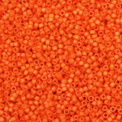 Mărgele de sticlă 2,5x1,6 mm tip MIYUKI Delica Orificiu rotund 0,8 mm portocaliu solid -10 grame ~790 buc