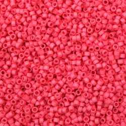 Glass beads MIYUKI Delica Round / 2.5x1.6 mm / Hole: 0.8 mm / Solid Dark Pink - 10 grams ~ 790 pieces