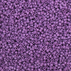 Mărgele de sticlă 2,5x1,6 mm tip MIYUKI Delica Orificiu rotund 0,8 mm violet solid -10 grame ~790 buc