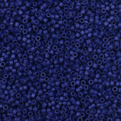 Мъниста стъклена 2.5x1.6 мм тип MIYUKI Delica Round дупка 0.8 мм плътна синя индиго -10 грама ~790 броя