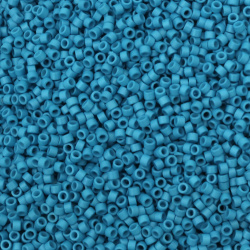 Margele de sticla 2.5x1.6 mm tip MIYUKI Delica Orificiu rotund 0.8 mm albastru solid -10 grame ~790 bucati