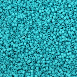 Margele de sticla 2.5x1.6 mm tip MIYUKI Delica Orificiu rotund 0.8 mm grosime albastru mare -10 grame ~790 bucati