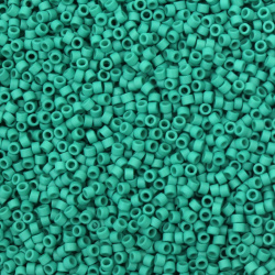 Glass Beads MIYUKI Delica Round / 2.5x1.6 mm, Hole: 0.8 mm / Color: Solid Dark Aquamarine - 10 grams ~ 790 pieces