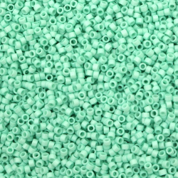 Margele de sticla 2.5x1.6 mm tip MIYUKI Delica Orificiu rotund 0.8 mm culoare solida acvamarin deschis -10 grame ~790 bucati