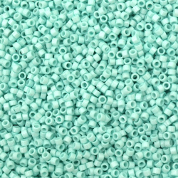 Glass Beads MIYUKI Delica Round / 2.5x1.6 mm, Hole: 0.8 mm / Color: Solid Mint - 10 grams ~ 790 pieces