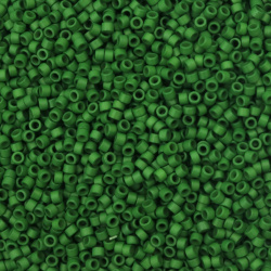 Margele de sticla 2.5x1.6 mm tip MIYUKI Delica Orificiu rotund 0.8 mm verde solid -10 grame ~790 bucati