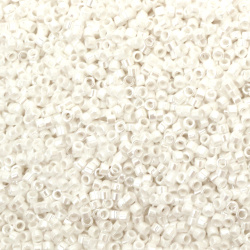 Glass Beads MIYUKI Delica Round / 2.5x1.6 mm, Hole: 0.8 mm / Color: Solid Pearl White - 10 grams ~ 790 pieces