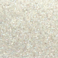 Glass Beads MIYUKI Delica Round / 2x1.6 mm, Hole: 1 mm /  Transparent Arc - 10 grams ~ 1250 pieces