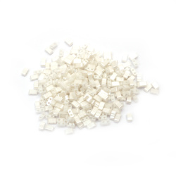 Glass Beads MIYUKI Half TILA / 5x2.3x1.9 mm, Hole: 0.75~0.85 mm / Color: Ceylon Pearl White - 4 grams ~ 85 pieces