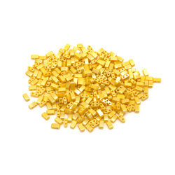 Mărgele de sticlă tip MIYUKI Jumătate TILA 5x2,3x1,9 mm gaură 0,75~0,85 mm Ceylon galben perlat -4 grame ~85 buc