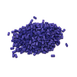 Glass Beads MIYUKI Half TILA /  5x2.3x1.9 mm, Hole: 0.75~0.85 mm / Solid Pearl Satin Violet-Blue - 4 grams ~ 85 pieces