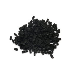 Glass Beads MIYUKI Half TILA /  5x2.3x1.9 mm, Hole: 0.75~0.85 mm / Solid Gloss Black - 4 grams ~ 85 pieces