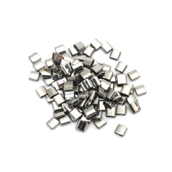 Glass Beads MIYUKI TILA / 5x5x1.9 mm, Hole: 0.8 mm /  Galvanized Metallic Silver - 4 grams ~ 23 pieces