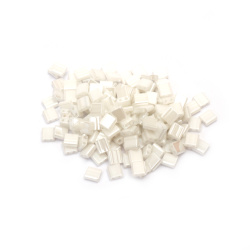 Glass Beads MIYUKI TILA / 5x5x1.9 mm, Hole: 0.8 mm / Ceylon Pearl White - 4 grams ~ 41 pieces