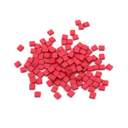 Glass Beads MIYUKI TILA / 5x5x1.9 mm, Hole: 0.8 mm / Solid Satin Watermelon - 4 grams ~ 43 pieces