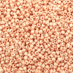 Glass Seed Beads / 3 mm / Solid Pearl Pale Pastel Peach - 20 grams ~ 660 pieces