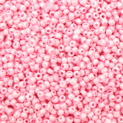 Margele de sticla 3 mm pastel solid roz perlat -20 grame ~660 bucati