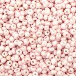 Margele de sticla 4mm solid roz perlat pastel pal -20 grame ~240 bucati