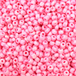 Mărgele de sticlă 4 mm pastel solid roz perlat -20 grame ~240 buc