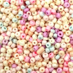 Glass Beads / 4 mm / Solid Pearl Pastel Multicolored - 20 g ~ 240 pieces