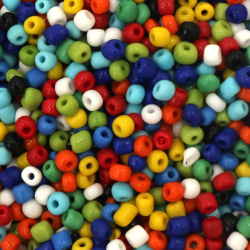 Opaque Glass Beads / 4 mm / ASSORTED Colors - 50 grams ~ 575 pieces