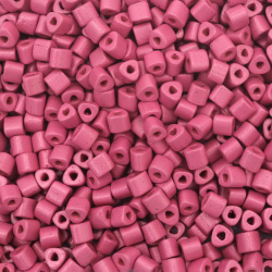 Czech Beads PRECIOSA Triangles / 7x6 mm, Triangular Hole: 2 mm, Opaque Pink Color - 15 grams ~ 38 pieces