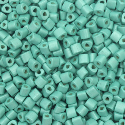 Czech Beads PRECIOSA Triangles / 7x6 mm, Triangular Hole: 2 mm, Opaque Aquamarine Color - 15 grams ~ 38 pieces