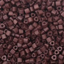 Czech Beads PRECIOSA Triangles / 7x6 mm, Triangular Hole: 2 mm, Opaque Brown Vintage Luster Color - 15 grams ~ 38 pieces