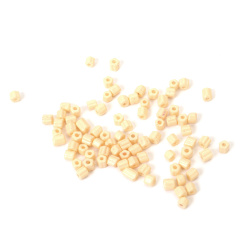 PRECIOSA Corolla Perline in vetro boemo a forma di fiore, 3,5x3,5 mm, foro 1 mm, colore crema d’uovo pieno, 15 g ±210 pz