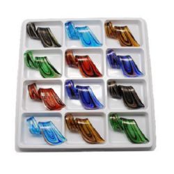 Pandantiv Murano 63x28x12 mm orificiu 7 mm realizat manual MIX