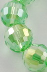 Sir de margele forma  cristal multifacetate 8mm gaură 1mm arc galvanizat verde ~ 72 bucăți