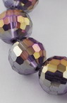 Наниз мъниста кристал многостен 8 мм дупка 1 мм галванизиран лилав дъга ~72 броя