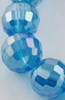 Perle cu șnururi multifacetate 8mm gaură 1mm arc galvanizat albastru ~ 72 bucăți