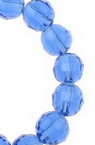 Transparent colored glass beads resembling crystal for arts & crafts or jewelry making projects 8 mm hole 1 mm dark blue ~ 72 pieces