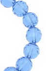 String round, faceted beads resembling crystal for DIY jewelry findings 8 mm hole 1 mm transparent blue ~ 72 pieces