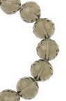 String glass crystal beads, ball shaped, faceted for DIY earrings, necklace jewelry making 8 mm hole 1 mm transparent gray ~ 72 pieces