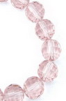 Round crystal faceted beads string, ball shaped for arts, jewelry making projects 10 mm hole 1 mm transparent pink ~ 72 pieces