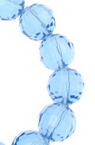 Χάντρα κρύσταλλο 10 mm τρύπα 1 mm διαφανές μπλε ~ 72 τεμάχια