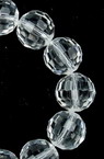 String Glass Round Faceted Beads, Clear Crystals, 12 mm, Hole: 1 mm, Transparent ~ 50 pieces