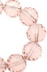 Round crystal faceted beads string, ball shaped for arts, jewelry making projects 12 mm hole 1 mm transparent pink ~ 50 pieces