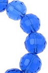 Χάντρα κρύσταλλο 12 mm τρύπα 1 mm διαφανές μπλε σκούρο ~ 50 τεμάχια