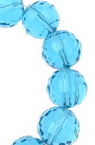 Șirag de mărgele de cristal cu pereți multipli 12 mm gaură 1 mm lumină albastră transparentă ~ 50 bucăți