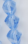 Șirag de mărgele cristal 8x8 mm orificiu 1 mm fațetat albastru transparent ~ 72 bucăți