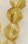 Șirag de mărgele de cristal 8x8 mm gaură 1 mm fațetată galben transparent ~ 72 bucăți