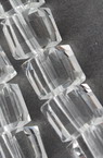 Naniz margele sticlă bila 8x8x8 mm orificiu 1 mm fațetat transparent ~ 70 bucăți